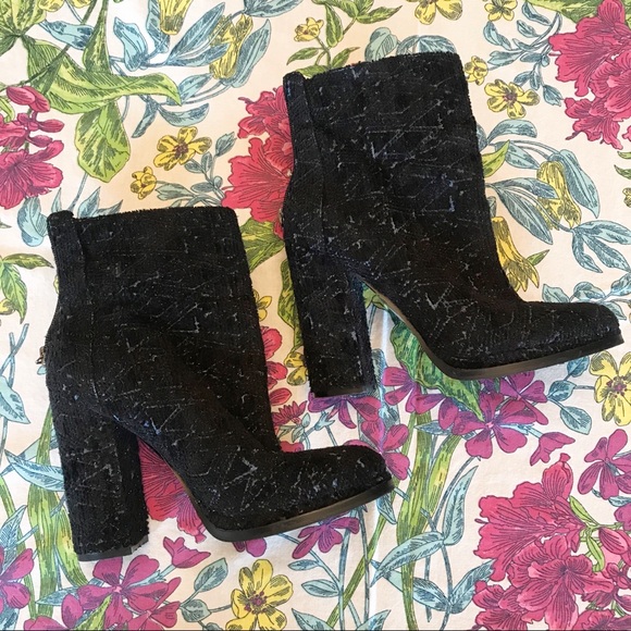 Guess Shoes - GUESS Black & Blue Sparkly High Heel Boots